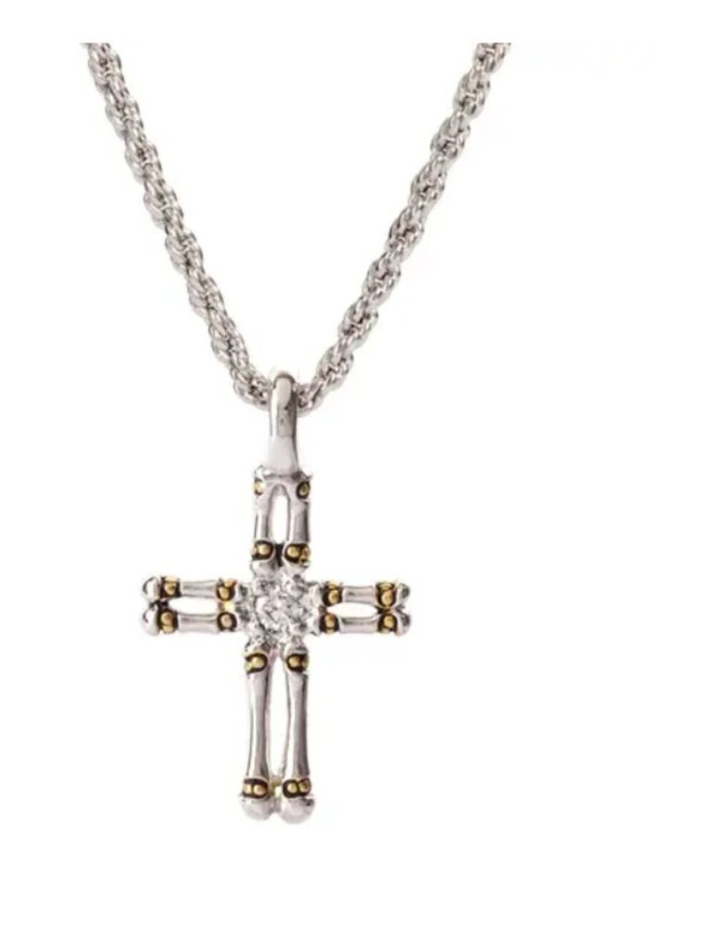Canias Collection - Double-Row Cross with Chain by John Medeiros Jewelry Collect